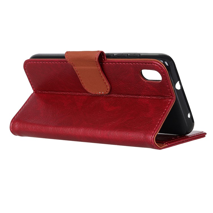 Nappa Texture Split Leather Wallet Case for Xiaomi Redmi 7A - Red-11