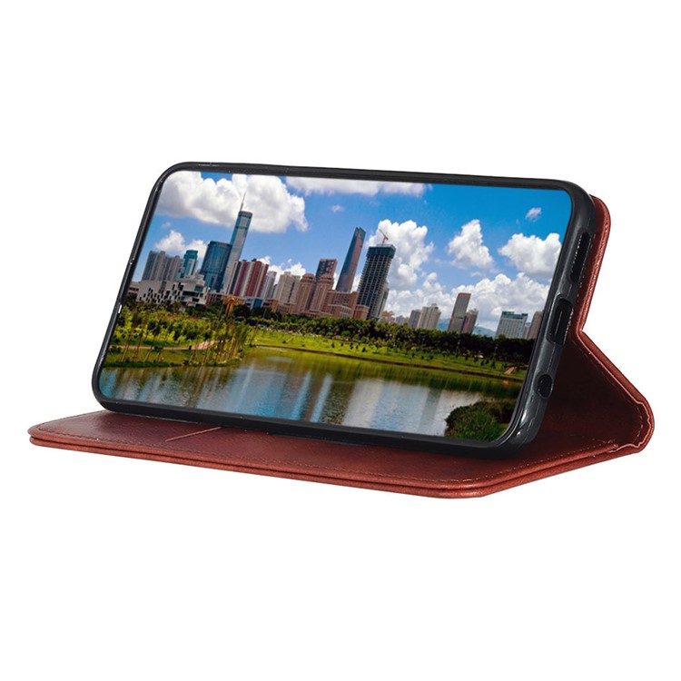 Auto-absorbed Leather Wallet Stand Case for Xiaomi Redmi 7A - Brown-4