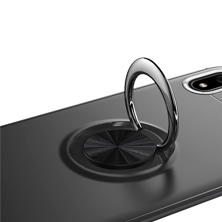 Kickstand TPU Phone Case (Built-in Magnetic Metal Sheet) for Xiaomi Redmi 7A - All Black-4