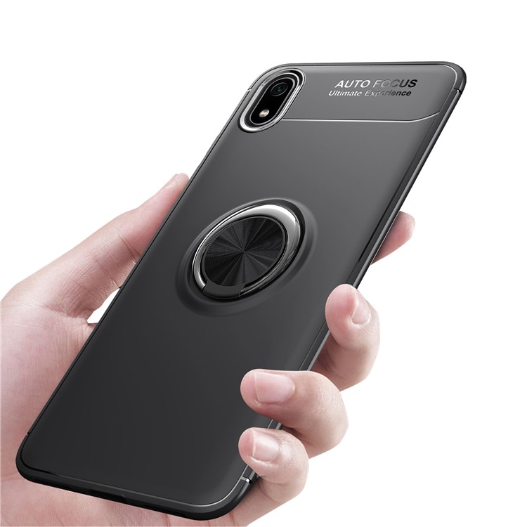 Kickstand TPU Phone Case (Built-in Magnetic Metal Sheet) for Xiaomi Redmi 7A - All Black-5