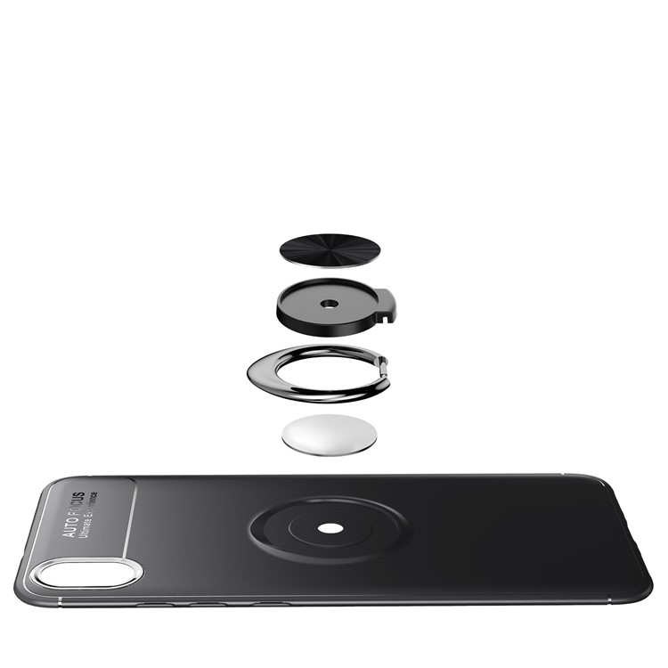 Kickstand TPU Phone Case (Built-in Magnetic Metal Sheet) for Xiaomi Redmi 7A - All Black-8