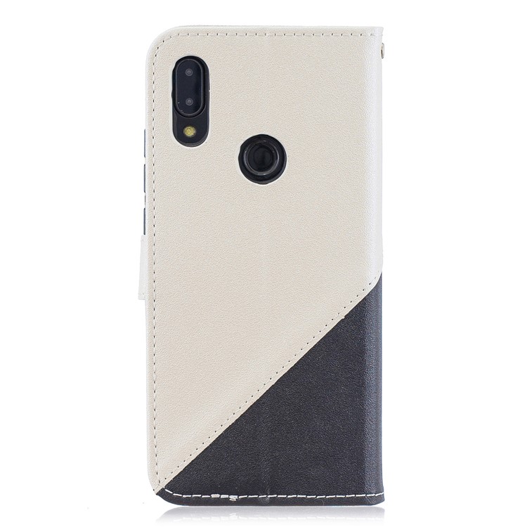Sand-like Grain Dual-color PU Leather Wallet Stand Phone Cover for Xiaomi Redmi Note 7 / Note 7 Pro (India) / Note 7S - White-3