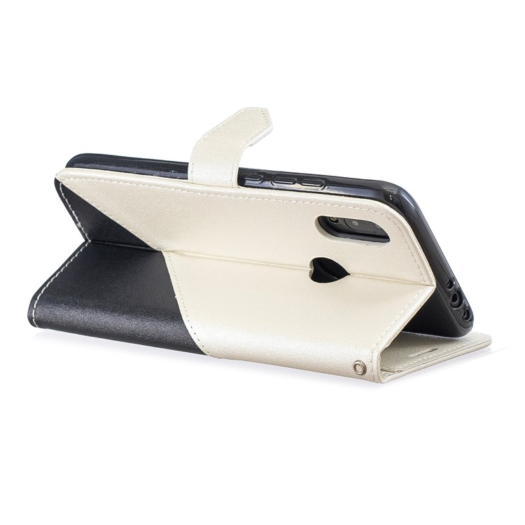 Sand-like Grain Dual-color PU Leather Wallet Stand Phone Cover for Xiaomi Redmi Note 7 / Note 7 Pro (India) / Note 7S - White-4