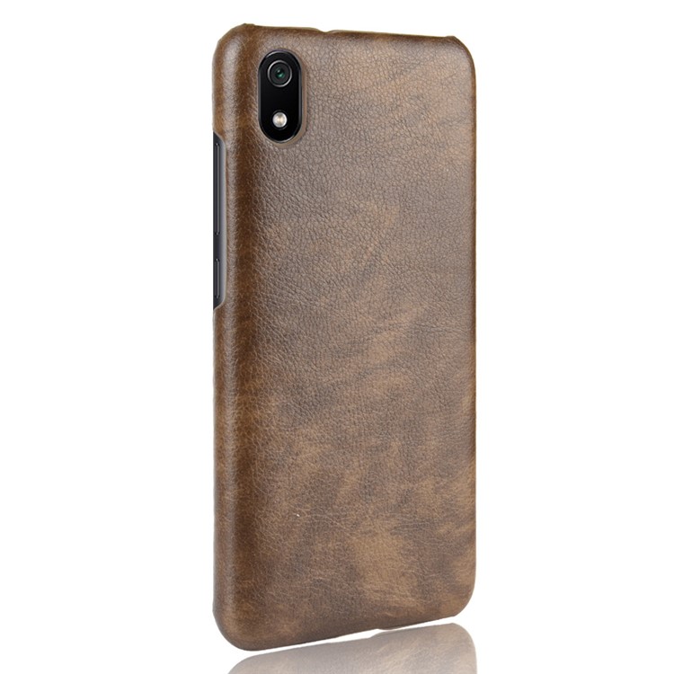 Litchi Texture PC+PU Leather Phone Case for Xiaomi Redmi 7A - Brown-3
