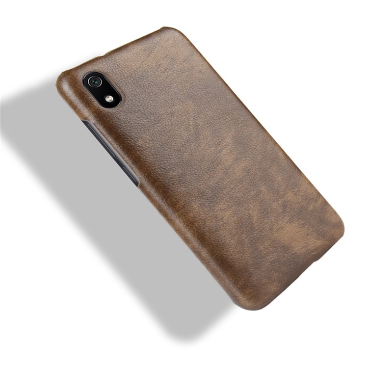 Litchi Texture PC+PU Leather Phone Case for Xiaomi Redmi 7A - Brown-4
