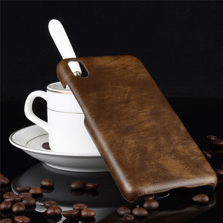 Litchi Texture PC+PU Leather Phone Case for Xiaomi Redmi 7A - Brown-5