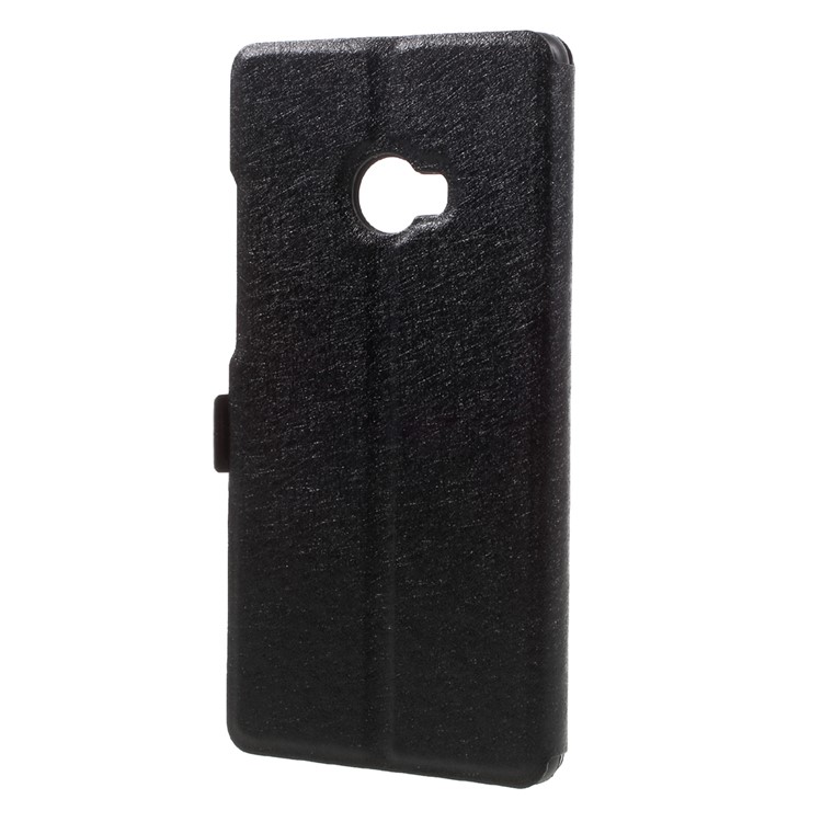 Dual View Window Silk Texture Leather Case for Xiaomi Mi Note 2 - Black-2