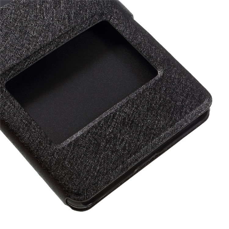 Dual View Window Silk Texture Leather Case for Xiaomi Mi Note 2 - Black-7
