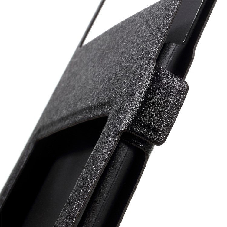 Dual View Window Silk Texture Leather Case for Xiaomi Mi Note 2 - Black-9