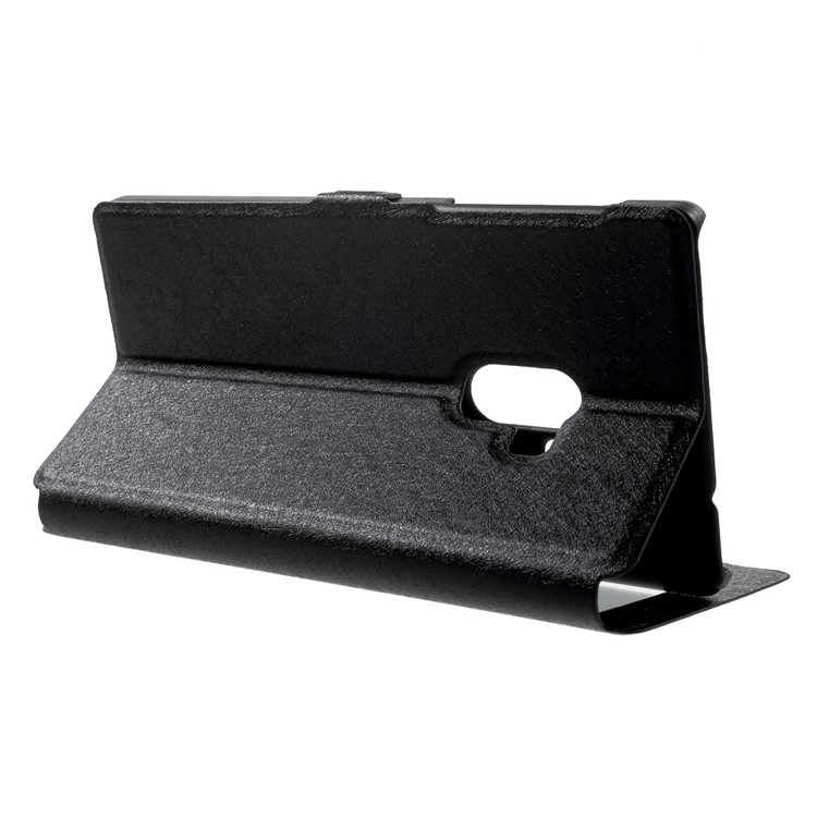For Xiaomi Mi Mix Silk Texture Leather Case with Dual View Window - Black-3