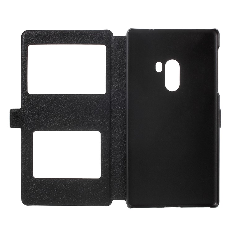 For Xiaomi Mi Mix Silk Texture Leather Case with Dual View Window - Black-4