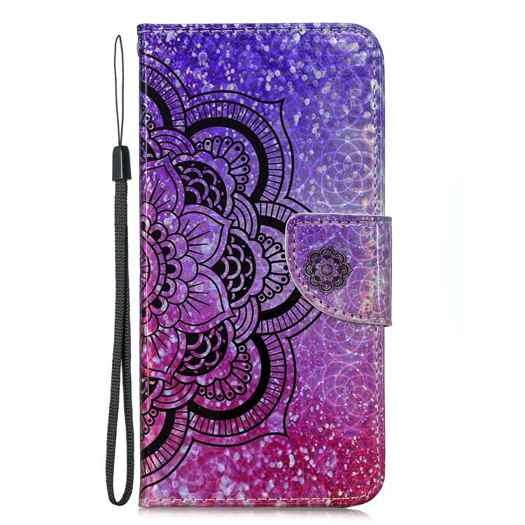 Laser Carving Leather Phone Cover with Strap for Xiaomi Redmi 7 / Redmi Y3 - Flower-2