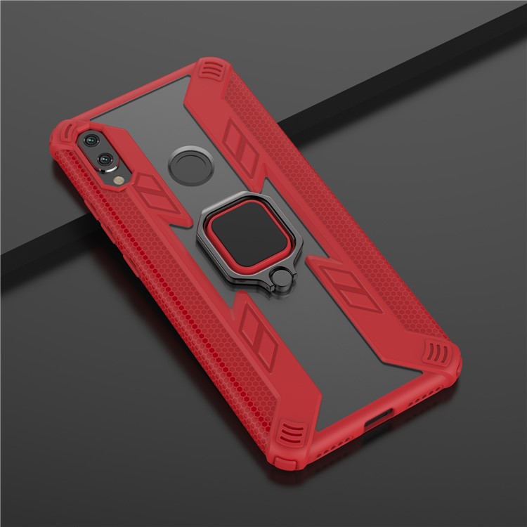 Warrior Style Ring Kickstand PC+TPU Phone Cover for Xiaomi Redmi Note 7 / Note 7 Pro (India) / Note 7S - Red-3
