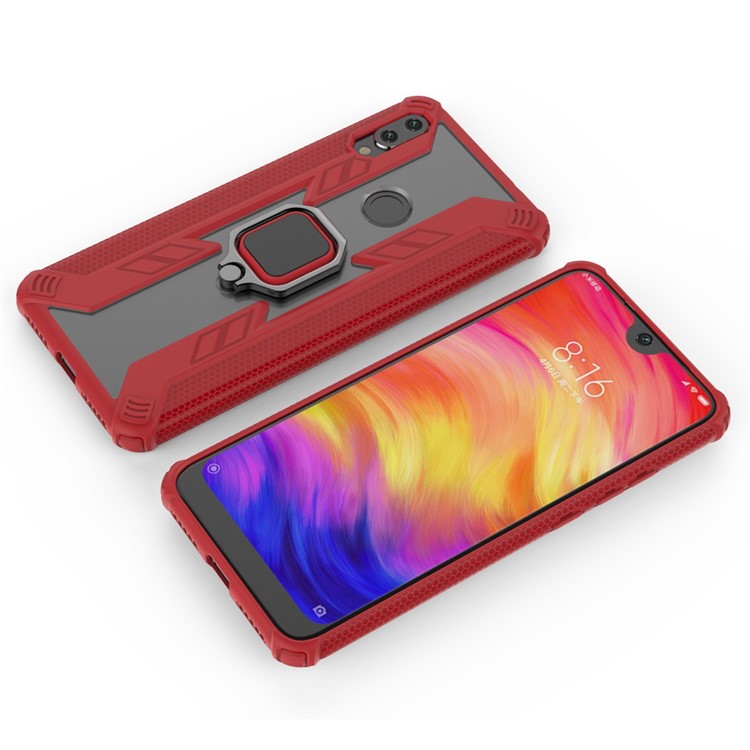 Warrior Style Ring Kickstand PC+TPU Phone Cover for Xiaomi Redmi Note 7 / Note 7 Pro (India) / Note 7S - Red-5