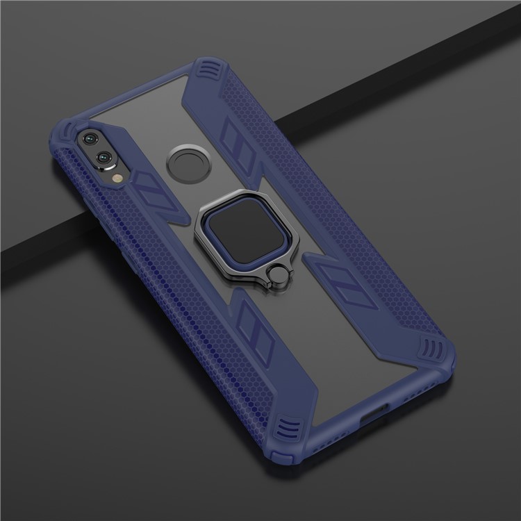 Warrior Style Ring Kickstand PC+TPU Phone Cover for Xiaomi Redmi Note 7 / Note 7 Pro (India) / Note 7S - Blue-3