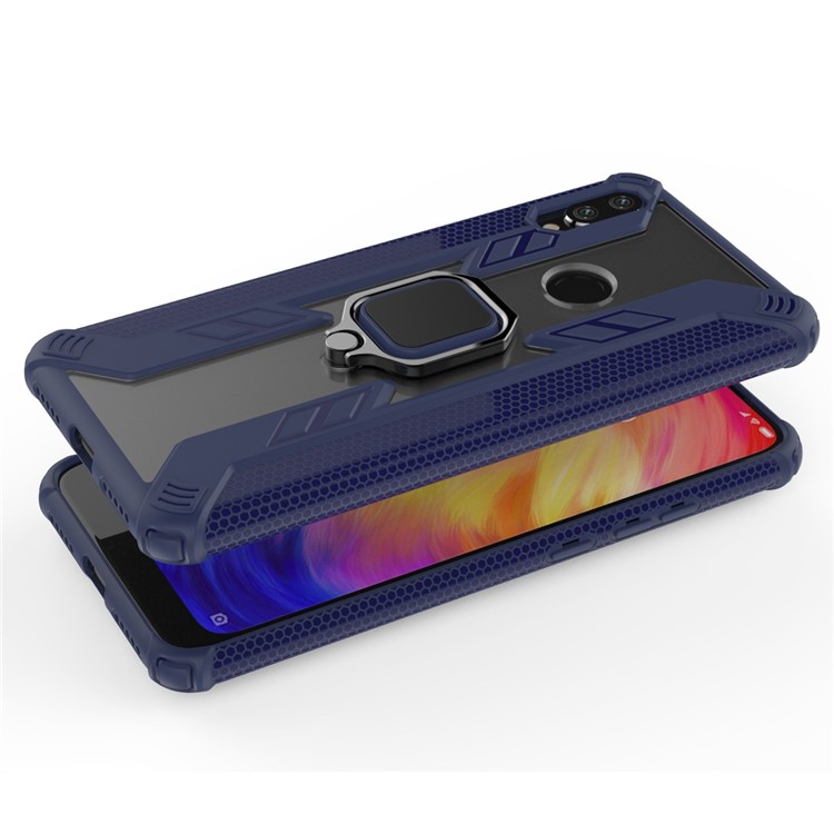 Warrior Style Ring Kickstand PC+TPU Phone Cover for Xiaomi Redmi Note 7 / Note 7 Pro (India) / Note 7S - Blue-7