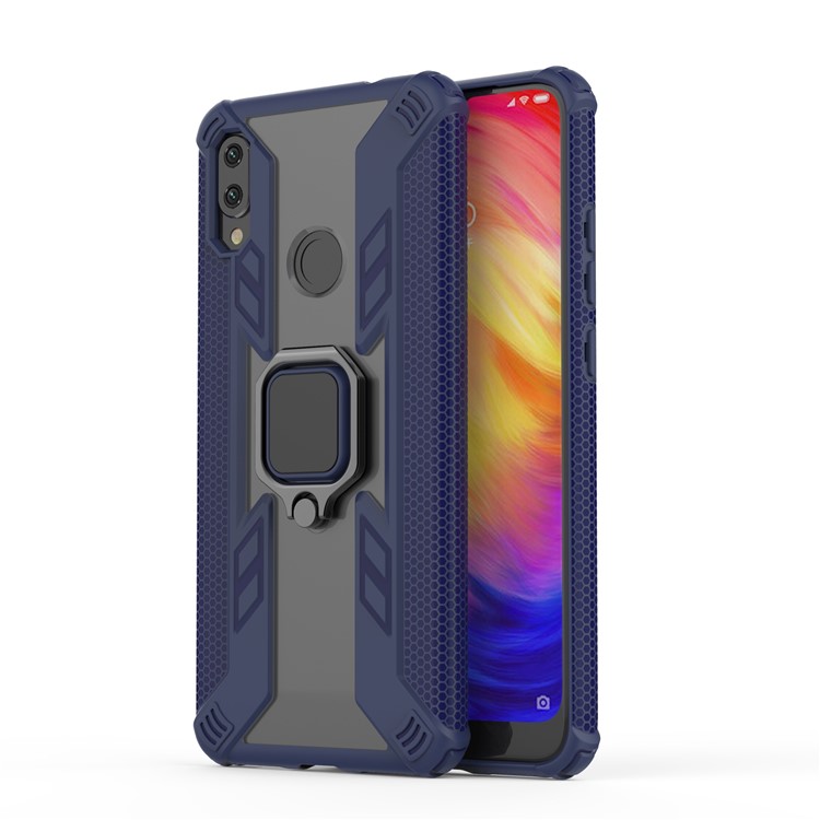 Warrior Style Ring Kickstand PC+TPU Phone Cover for Xiaomi Redmi Note 7 / Note 7 Pro (India) / Note 7S - Blue-8