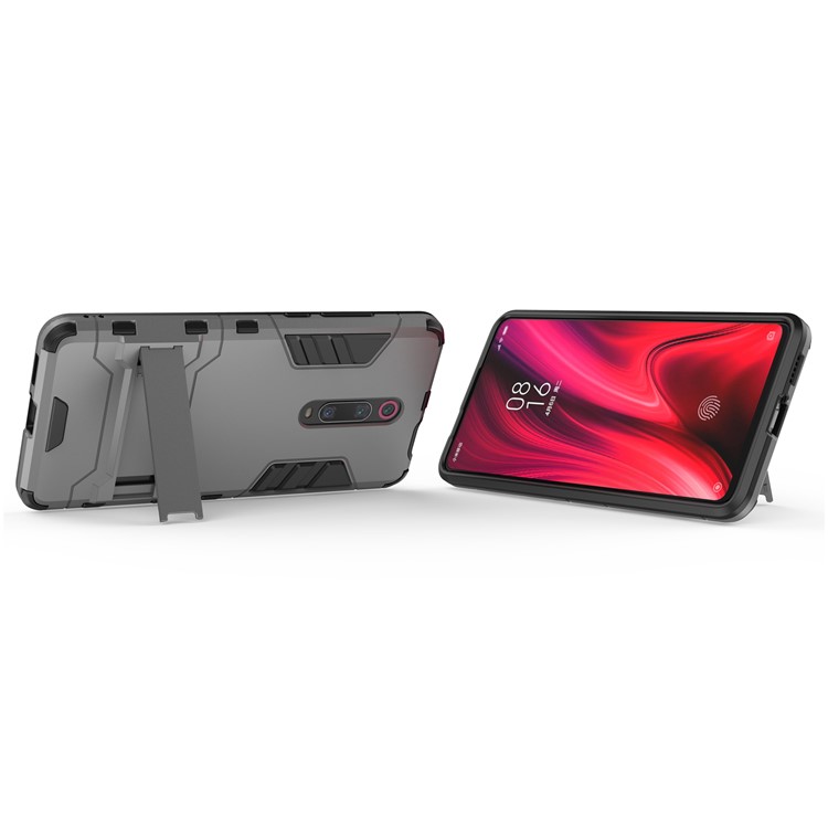 Plastic+TPU Hybrid Phone Shell with Kickstand for Xiaomi Redmi K20 / K20 Pro / Mi 9T / Mi 9T Pro - Grey-2