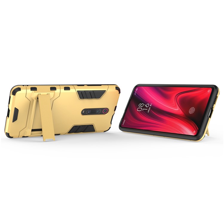 Plastic+TPU Hybrid Phone Shell with Kickstand for Xiaomi Redmi K20 / K20 Pro / Mi 9T / Mi 9T Pro - Gold-2