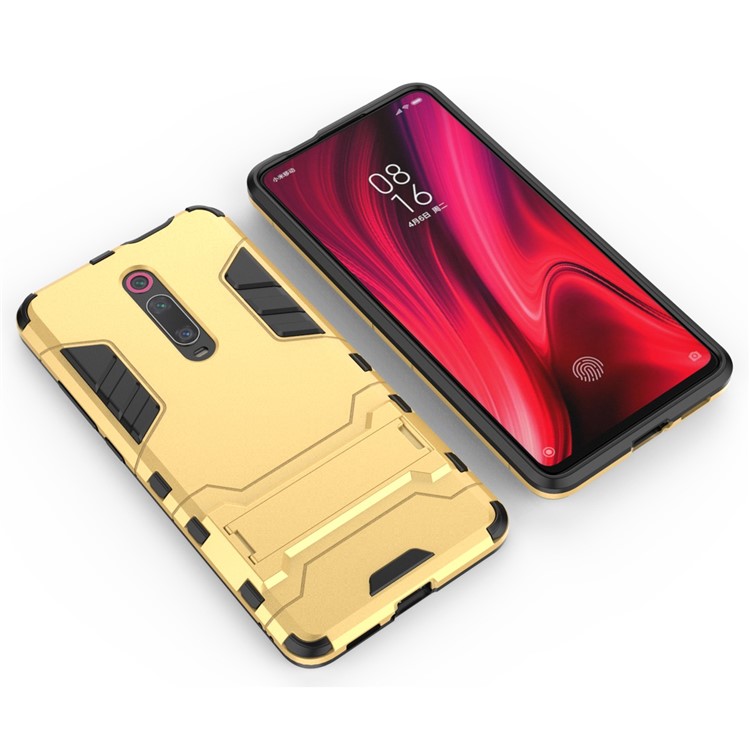 Plastic+TPU Hybrid Phone Shell with Kickstand for Xiaomi Redmi K20 / K20 Pro / Mi 9T / Mi 9T Pro - Gold-3