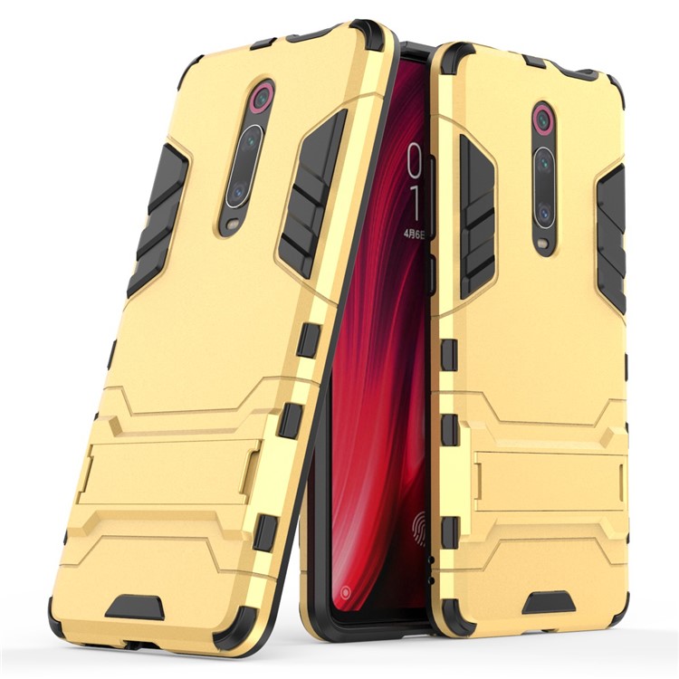 Plastic+TPU Hybrid Phone Shell with Kickstand for Xiaomi Redmi K20 / K20 Pro / Mi 9T / Mi 9T Pro - Gold-5