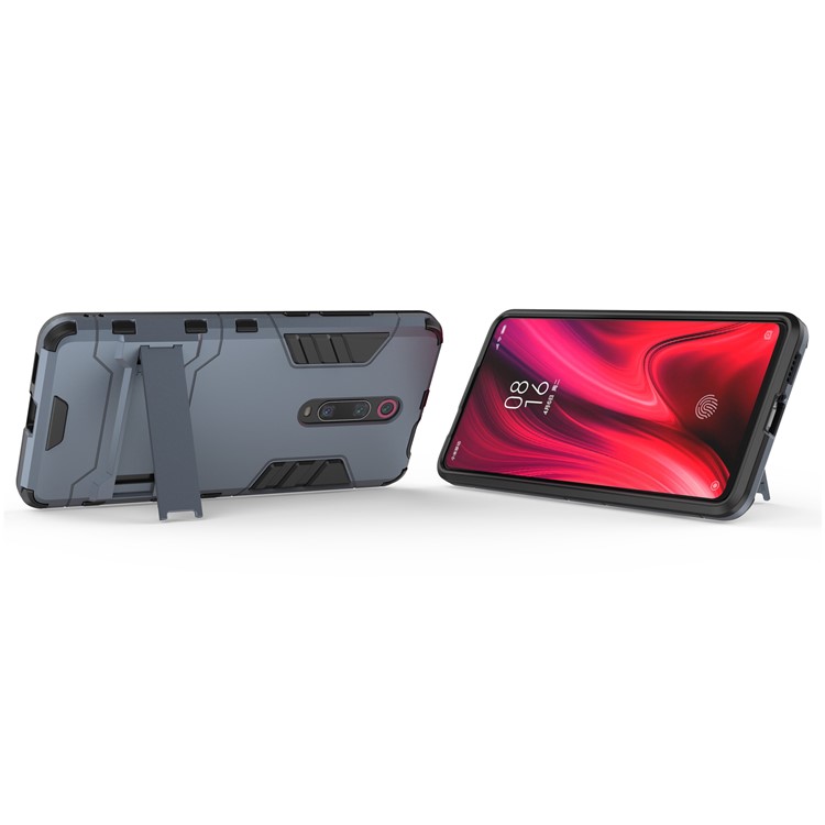 Plastic+TPU Hybrid Phone Shell with Kickstand for Xiaomi Redmi K20 / K20 Pro / Mi 9T / Mi 9T Pro - Dark Blue-2