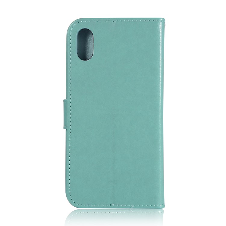 Imprint Dream Catcher Owl Leather Wallet Shell Cover for Xiaomi Redmi 7A - Cyan-3