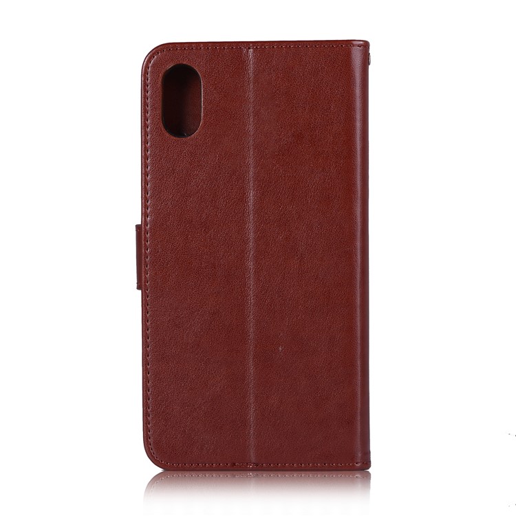 Imprint Dream Catcher Owl Leather Wallet Shell Cover for Xiaomi Redmi 7A - Brown-3