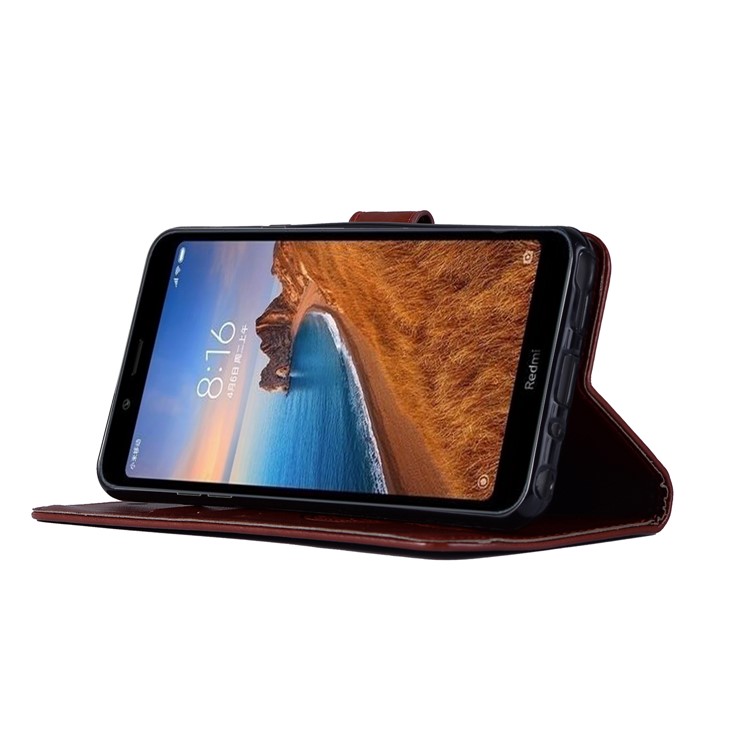 Imprint Dream Catcher Owl Leather Wallet Shell Cover for Xiaomi Redmi 7A - Brown-5