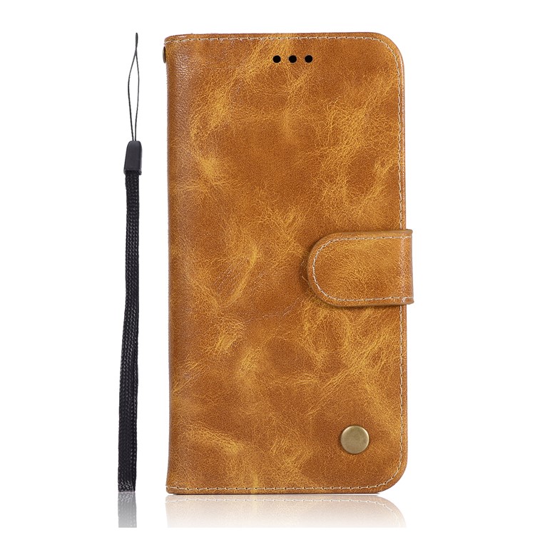 Premium Vintage Leather Wallet Case for Xiaomi Redmi 7A - Light Brown-2