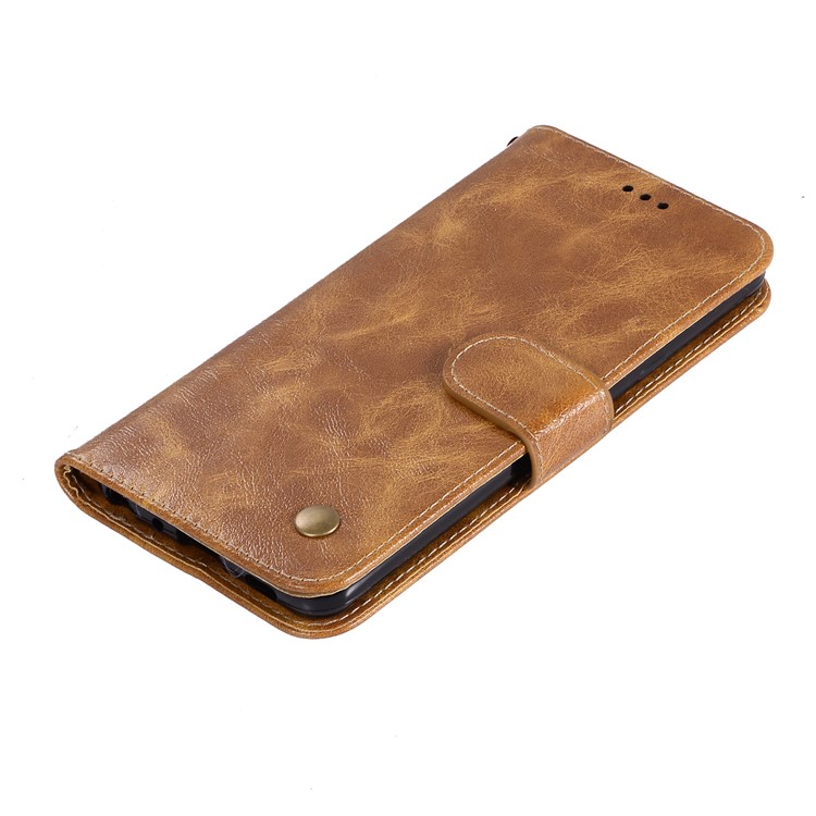 Premium Vintage Leather Wallet Case for Xiaomi Redmi 7A - Light Brown-5