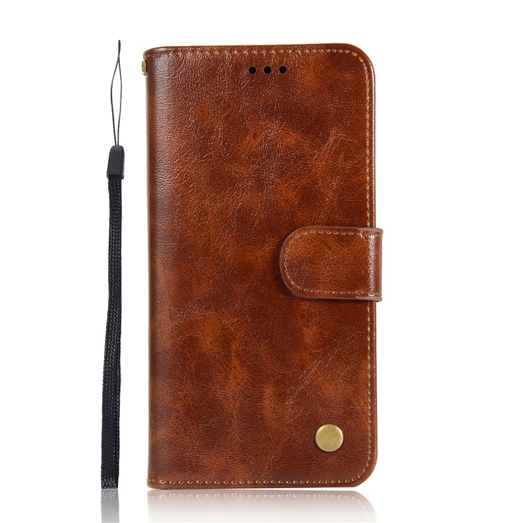 Premium Vintage Leather Wallet Case for Xiaomi Redmi 7A - Dark Brown-2
