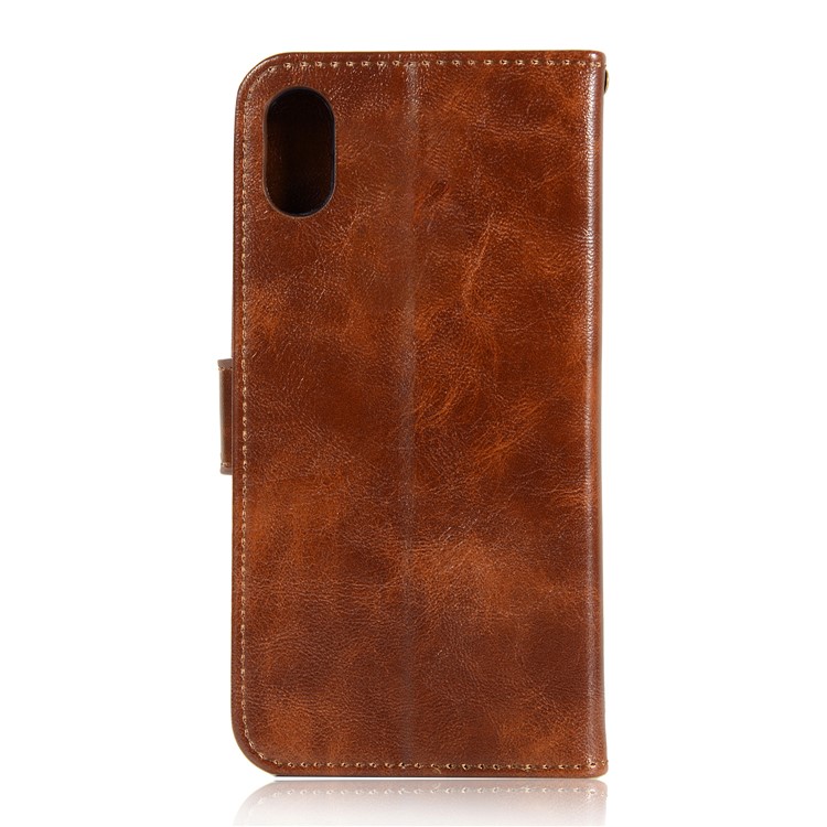 Premium Vintage Leather Wallet Case for Xiaomi Redmi 7A - Dark Brown-3