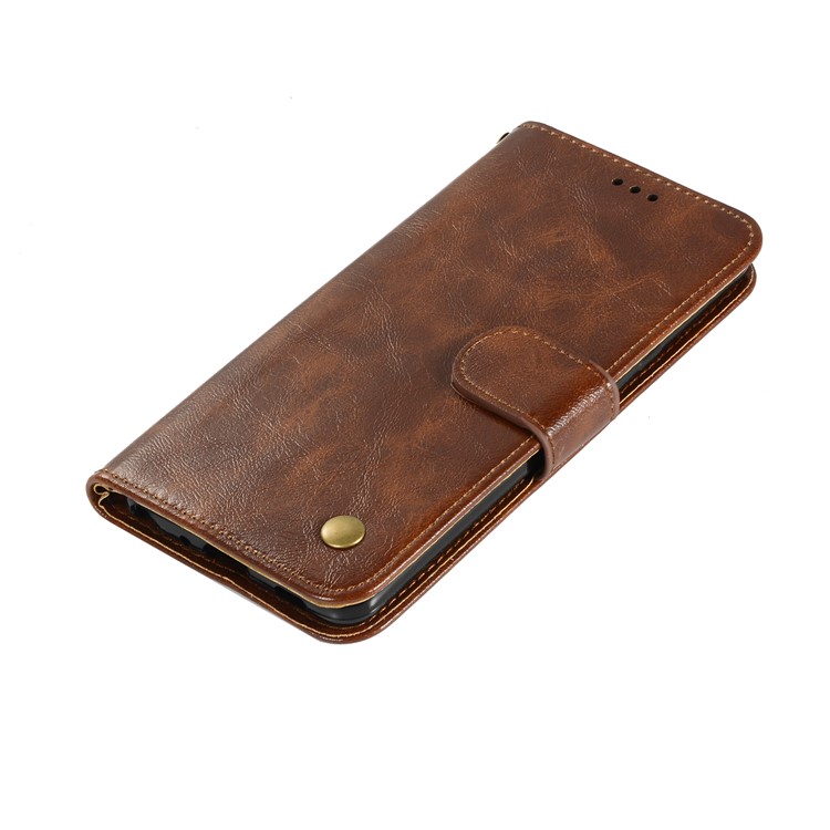 Premium Vintage Leather Wallet Case for Xiaomi Redmi 7A - Dark Brown-5