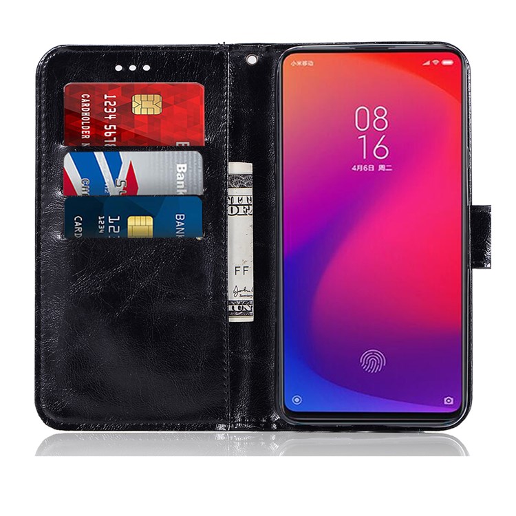 Premium Vintage Leather Wallet Covering Case for Xiaomi Redmi K20 / Redmi K20 Pro / Mi 9T / Mi 9T Pro - Black-10