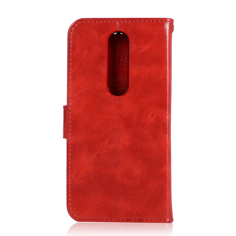 Premium Vintage Leather Wallet Covering Case for Xiaomi Redmi K20 / Redmi K20 Pro / Mi 9T / Mi 9T Pro - Red-2