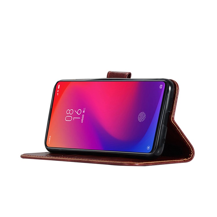Premium Vintage Leather Wallet Covering Case for Xiaomi Redmi K20 / Redmi K20 Pro / Mi 9T / Mi 9T Pro - Wine Red-7