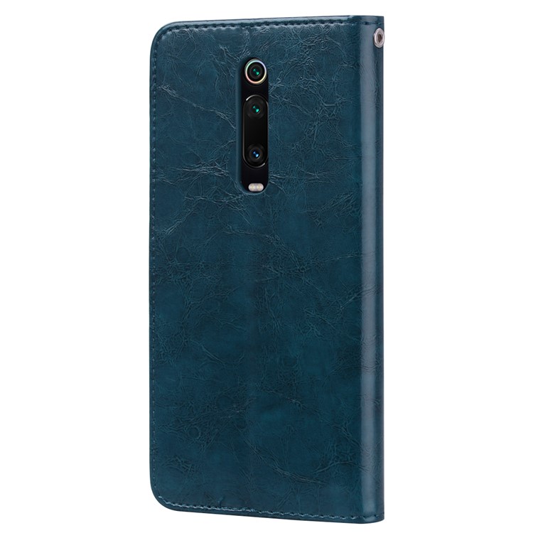 HAT PRINCE Vintage Style Oil Wax Leather Wallet Stand Case for Xiaomi Redmi K20 / Redmi K20 Pro / Mi 9T / Mi 9T Pro - Blue-3