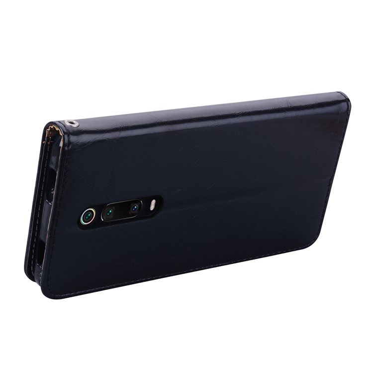HAT PRINCE Vintage Style Oil Wax Leather Wallet Stand Case for Xiaomi Redmi K20 / Redmi K20 Pro / Mi 9T / Mi 9T Pro - Black-4