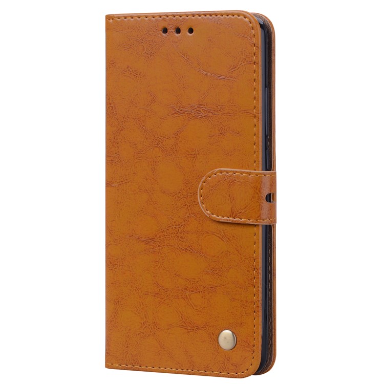 HAT PRINCE Vintage Style Oil Wax Leather Wallet Stand Case for Xiaomi Redmi K20 / Redmi K20 Pro / Mi 9T / Mi 9T Pro - Light Brown-2