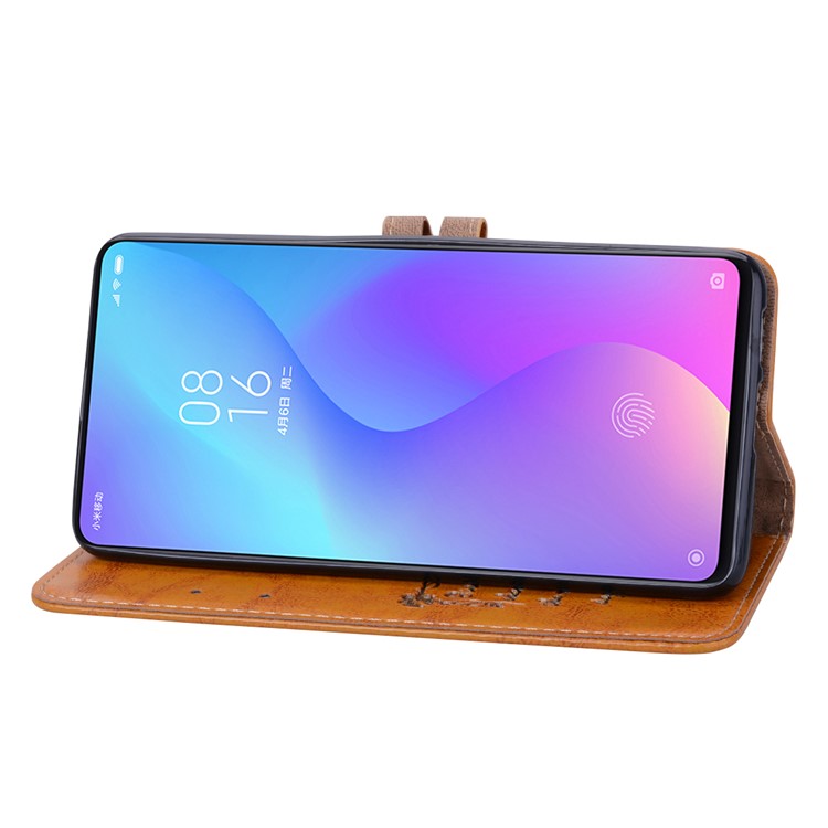 HAT PRINCE Vintage Style Oil Wax Leather Wallet Stand Case for Xiaomi Redmi K20 / Redmi K20 Pro / Mi 9T / Mi 9T Pro - Light Brown-5