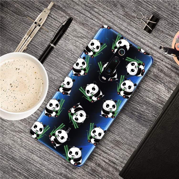 Pattern Printing Clear TPU Phone Case Cover for Xiaomi Redmi K20/K20 Pro/Xiaomi Mi 9T /Mi 9T Pro - Pandas-1