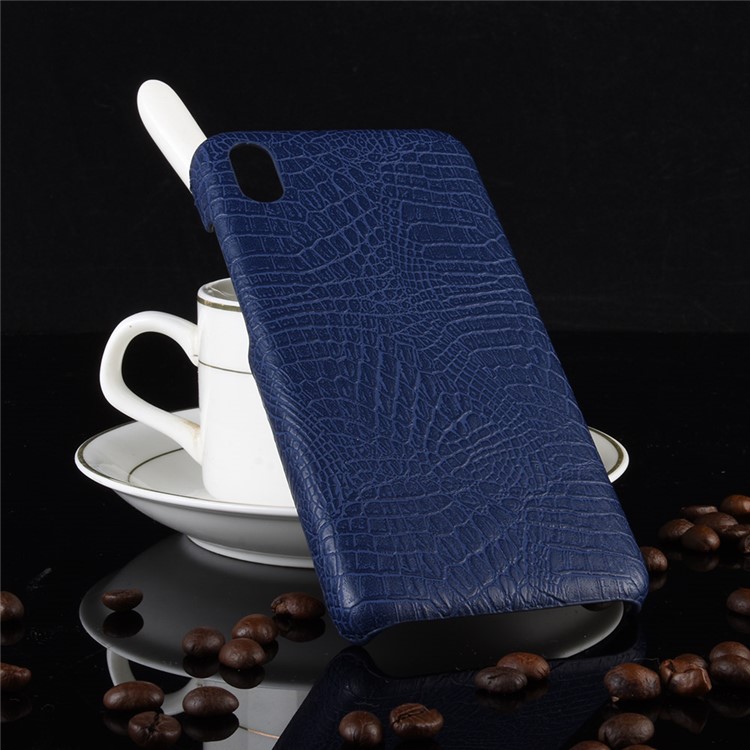 Crocodile Skin PU Leather Coated PC Casing for Xiaomi Redmi 7A - Dark Blue-4