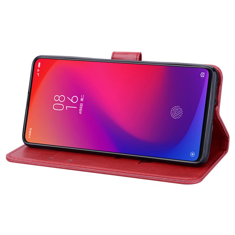 Imprinted Rose Flower Pattern Leather Wallet Shell for Xiaomi Redmi K20 / Mi 9T / Redmi K20 Pro / Mi 9T Pro - Red-4