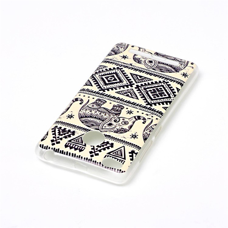 Pattern Printing IMD TPU Case for Xiaomi Redmi 3s - Elephant and Geometric Pattern-3