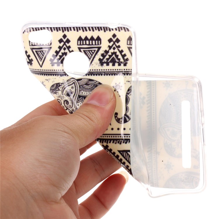 Pattern Printing IMD TPU Case for Xiaomi Redmi 3s - Elephant and Geometric Pattern-4