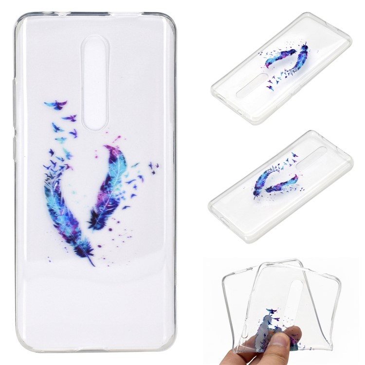 Pattern Printing TPU Phone Cover Shell for Xiaomi Redmi K20 / Mi 9T / Redmi K20 Pro / Mi 9T Pro - Feathers-1