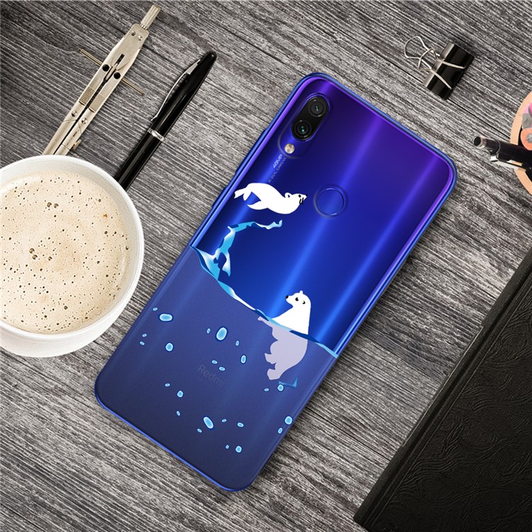 Pattern Printing Clear TPU Cell Phone Case Cover for Xiaomi Redmi Note 7 / Note 7 Pro (India) / Note 7S - Seal