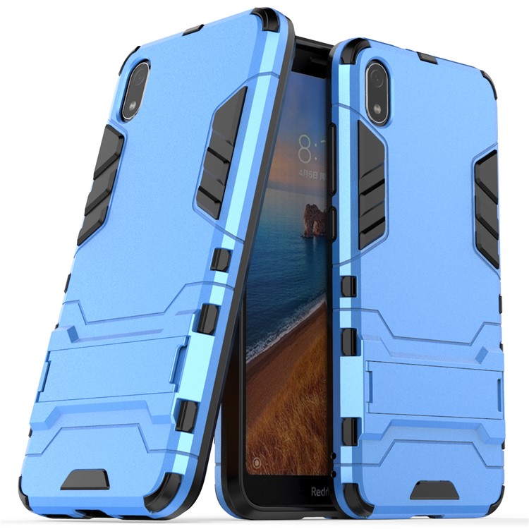 Plastic + TPU Hybrid Phone Shell with Kickstand for Xiaomi Redmi 7A - Baby Blue-1