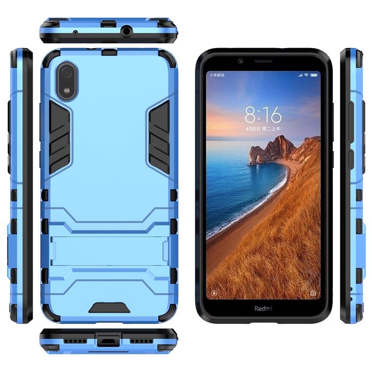 Plastic + TPU Hybrid Phone Shell with Kickstand for Xiaomi Redmi 7A - Baby Blue-3